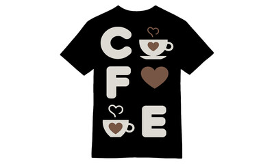 COFFEE Acronym Art - Heart & Cup Design T-Shirt