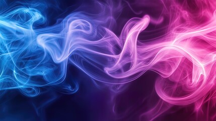 Obraz premium Abstract colorful smoke swirls on black background.