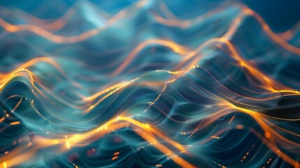 Fototapeta premium Abstract background with animated dynamic wave patterns, electrifying and perfect for a wallpaper and best-seller concept
