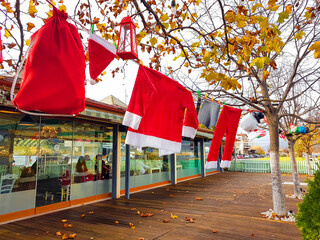 santa clause clothes uniforn clothes out to dry