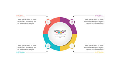 Four Step Infographic element design Vector template for presentation.