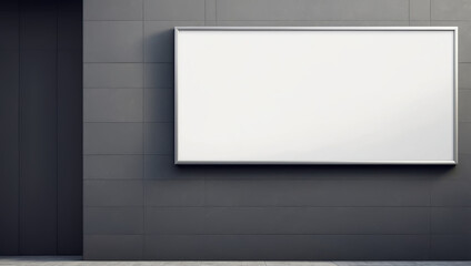 Empty Outdoor Advertising billboard on company wall mockup