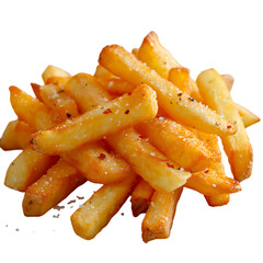 french fries on white background