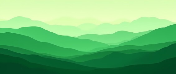 Obraz premium Abstract green landscape wallpaper, hills and mountains background. Organic green environment