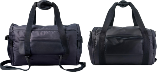 Stylish Black Travel Duffel Bag Multiple Views Carry on Luggage