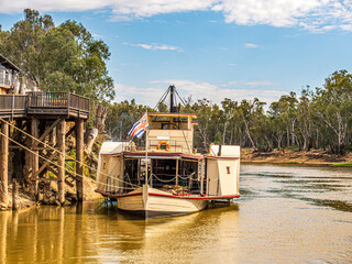  Paddle Steamer Tied Up To The Wharf