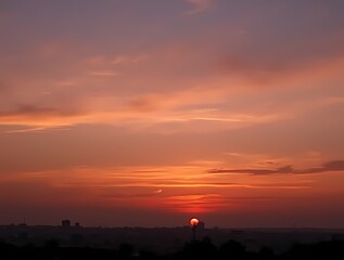 Obraz premium Background Panorama of sunset