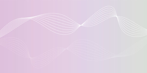Wavy flowing curve pattern by gradient background. Abstract glowing wave lines on violate background.