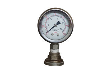 The PSI pressure gauge isolated on white background. It measures 5 psi.
