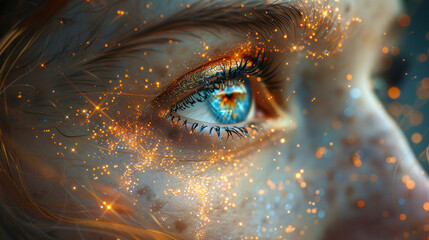 Light blue eye femininity spiritual journey 