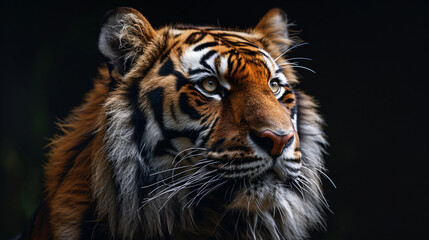 Fototapeta premium Tiger with a black background