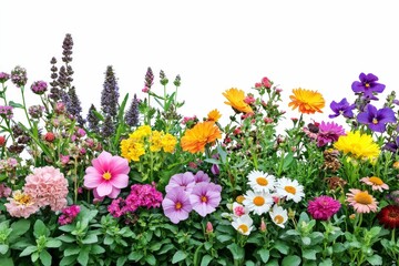 Obraz premium Colorful summer flowers bloom vibrantly.