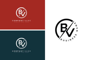 Initial BV Vector Logo - Elegant Monogram Template for letter B and V for your Business