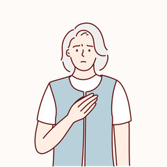 Character having a heart attack. Vector illustration in cartoon style.