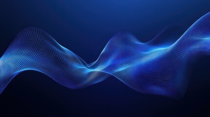 An abstract visualization of data flow represented by binary digits in a dynamic blue background