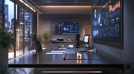 Beautiful visualization of data analytics in a modern business setting