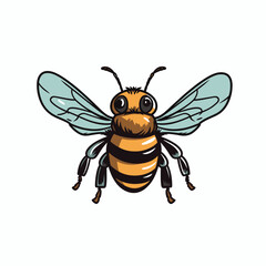Obraz premium Vector design of a bee showcasing intricate details and vibrant colors in a clear and engaging style