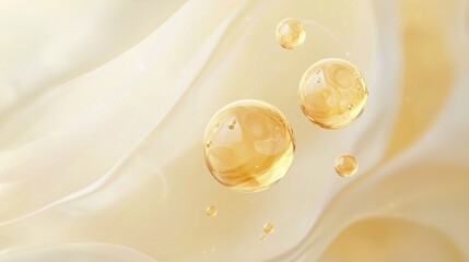 Nutrition, moisturizing, skin care, water molecules, macro water droplets, bubbles