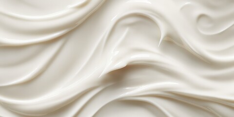 Obraz premium Luxurious White Lotion with Creamy Texture Ideal for Beauty and Skincare, Close-up View of Silky Smooth Surface Perfect for Product Display and Marketing