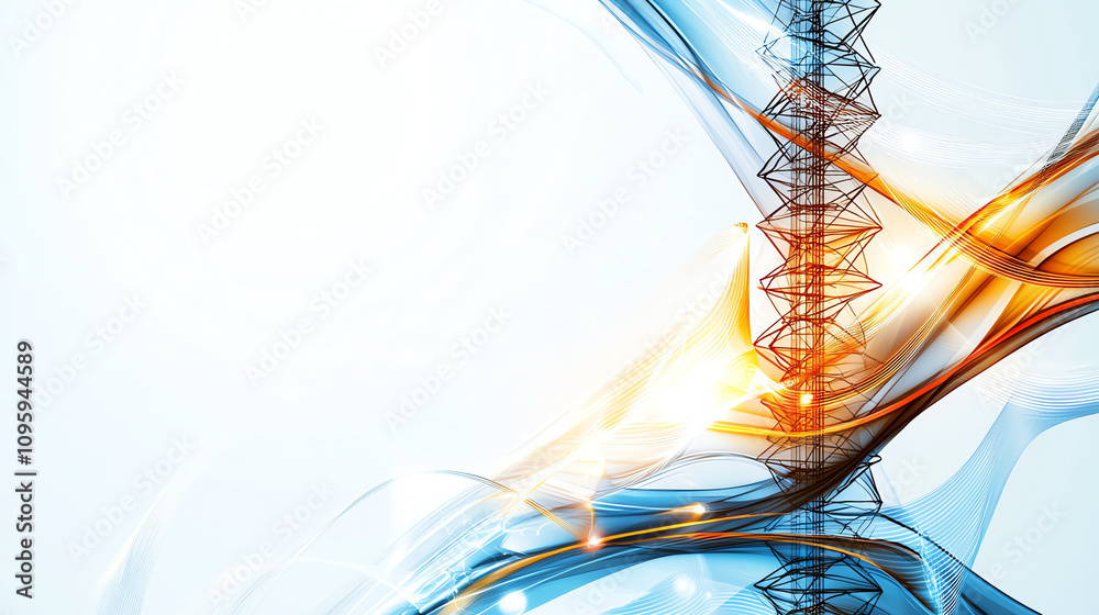 Poster dynamic resonance of sound waves in technology visualizing voice and sound in a modern environment