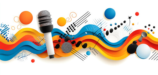 Obraz premium Dynamic sound waves a creative journey through voice and resonance in modern art digital space abstract design