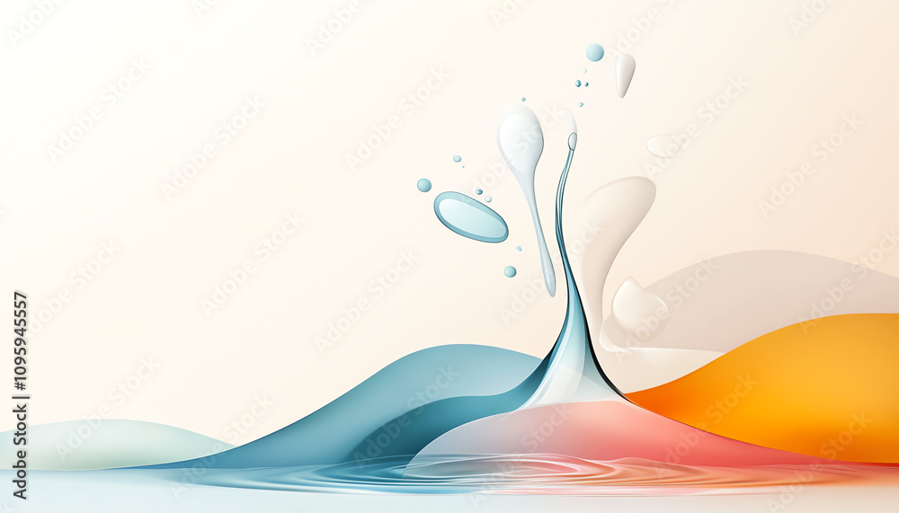 Poster dynamic waves of color and sound abstract art digital creation fluid environment artistic viewpoint 