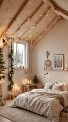 Obraz premium Room in bright colors in a New Year's style 