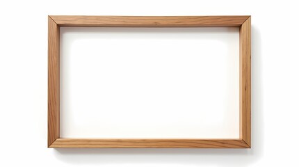 Wooden frame on white background
