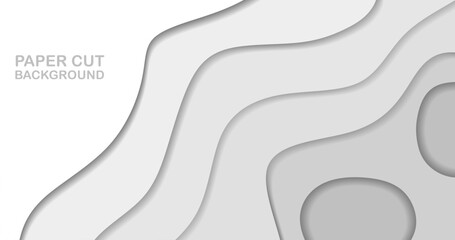 Empty White Paper Cut Background