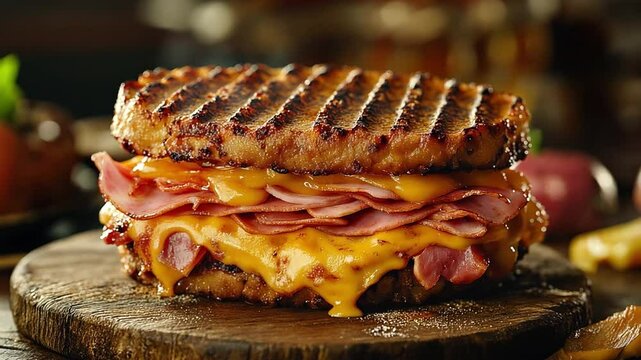 Croque-monsieur, a traditional French sandwich consisting of cheese and ham