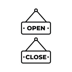 icon open and close sign vector design outline style