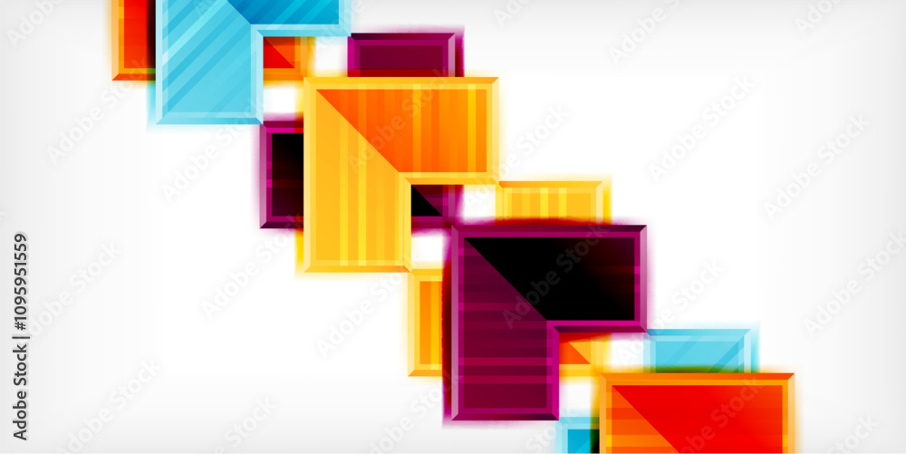 Poster Arrow symbols created with 3d effects and line texture geometric abstract background