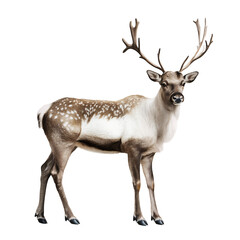 Fototapeta premium Realistic Reindeer Illustration for Christmas Isolated on Transparent Background