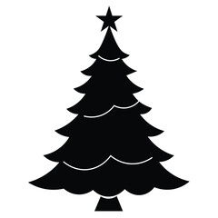 Christmas tree silhouette illustration on a white background