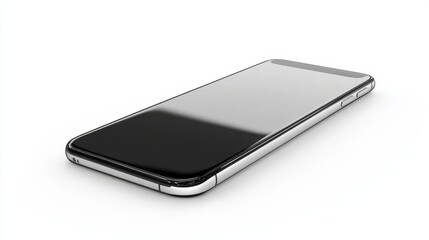 High-quality smartphone mockup with a curved edge display, blank screen, isolated on white for UX presentations