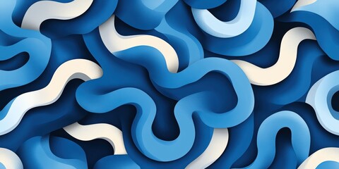 Abstract blue wavy patterns in layered design with soft curves and smooth textures creating a modern and dynamic visual background for creative projects