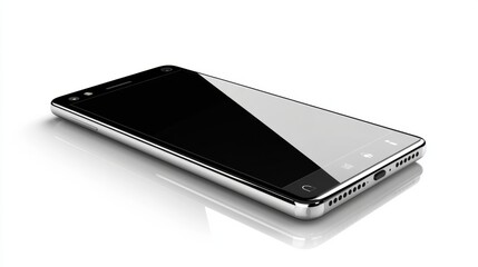 Realistic smartphone in a sleek design, with a blank screen, isolated on white background, ideal for app demos
