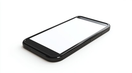 Realistic smartphone in a sleek design, with a blank screen, isolated on white background, ideal for app demos
