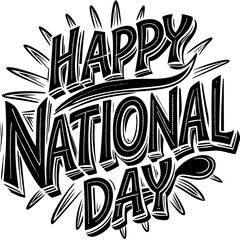 Happy National Day illustrations vector art isolated white background