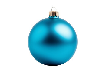 Blue christmas tree ball isolated on transparent background. Generative ai