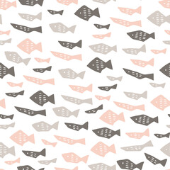 北欧風の魚のシームレスパターン