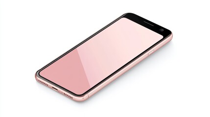 Vector smartphone in rose gold, displayed on a white background, ready for UX/UI design presentations
