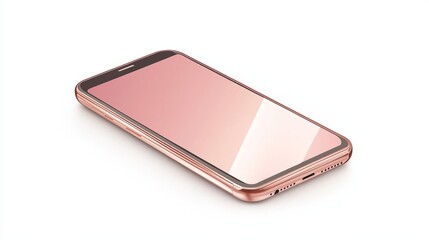 Vector smartphone in rose gold, displayed on a white background, ready for UX/UI design presentations