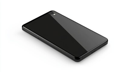 Vector smartphone mockup in glossy black, blank screen, isolated on white, perfect for UX presentations 