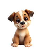 Fototapeta premium Cute little puppy isolated on transparent background 