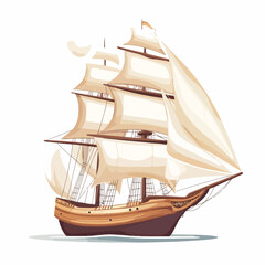 Detailed Isolated Ship Design Vector Illustration for Creative Projects