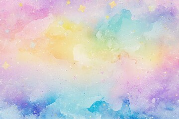 Soft watercolor rainbow background fantasy cloudscape wallpaper