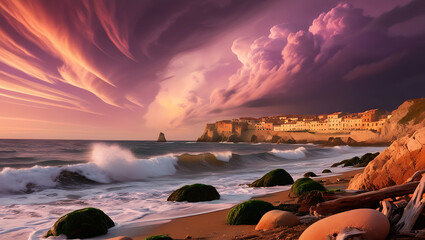 sunset in the mountains