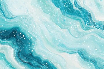 Turquoise and white swirl background ocean inspired marble wallpaper