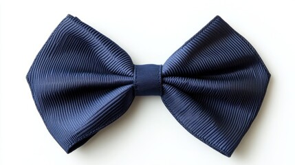 Dark blue ribbon bow isolated on white